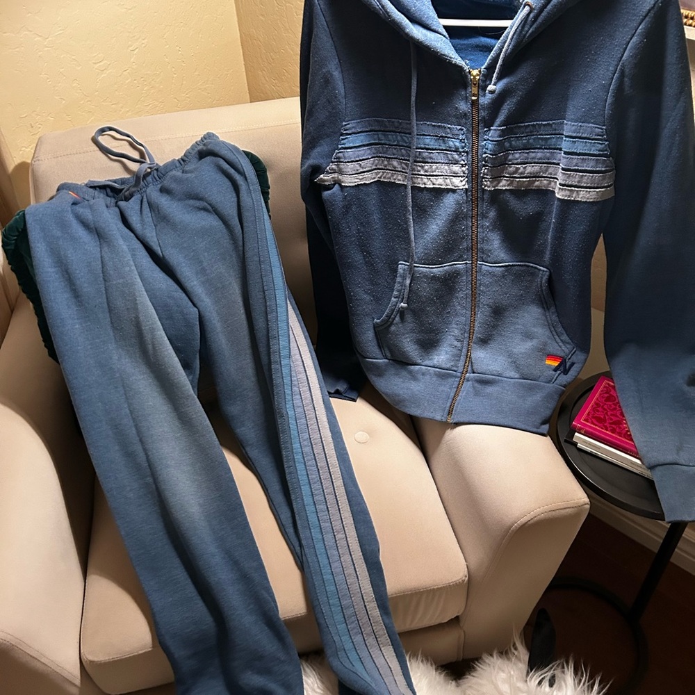 Aviator Nation xs Blue hoodie & sweats!